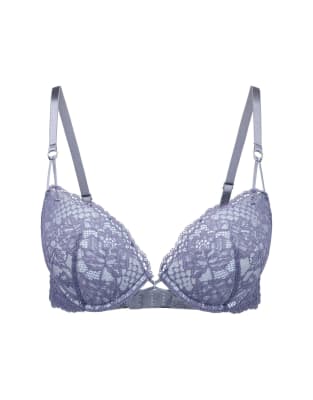 Adore Me Josie Push Up Plunge Bra In Blue
