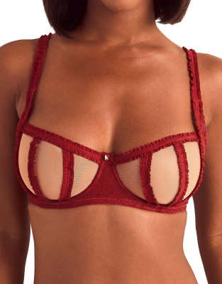 Adore Me Lovisa Unlined Balconette Bra In Red
