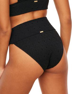 Adore Me Madelaine Swimwear High-waisted Bikini Bottom In Black