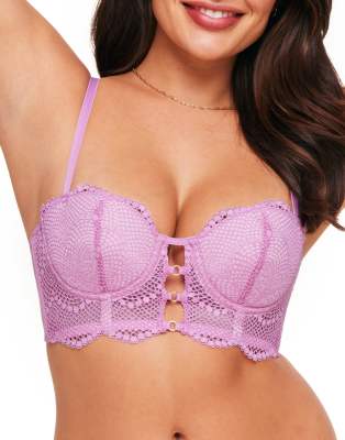 Adore Me Margaritte Push Up Balconette Bra In Purple