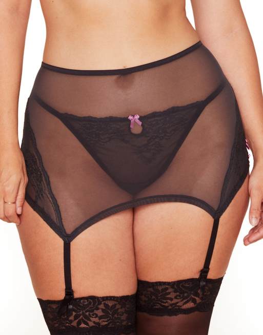 Adore Me Margeaux garter belt in black