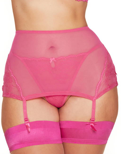 Adore Me Margeaux garter belt in dark pink