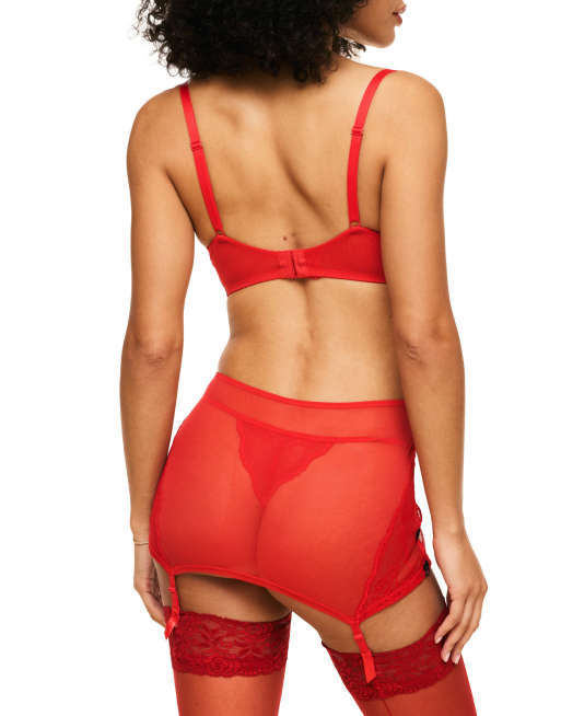 adore me garter belts Margeaux Dark Red Garter Belt, XS-4X