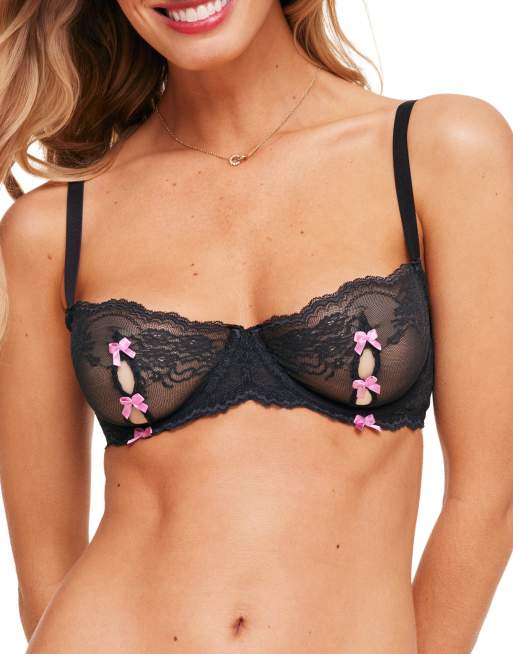 Adore Me Margeaux unlined balconette bra in black