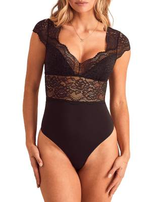 Adore Me Meave Bodysuit In Black