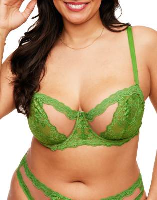Adore Me Melrose Unlined Balconette Bra In Green