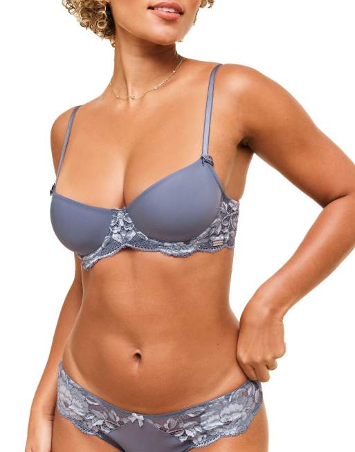 Adore Me Missy unlined demi bra in dark gray