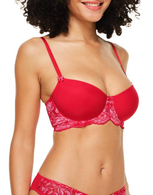 Adore Me Missy unlined demi bra in dark red