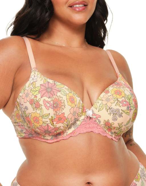 Adore Me Nare contour full coverage bra in floral orange