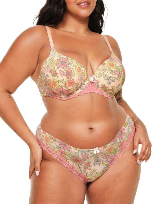 Adore Me Nare hipster panties in floral orange