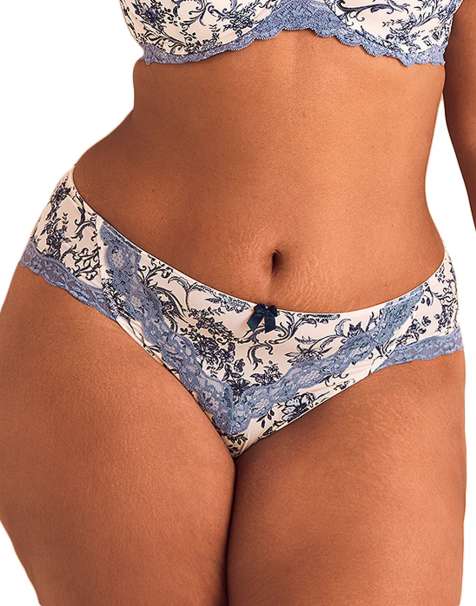 Adore Me Nare thong panties in novelty blue - view 1