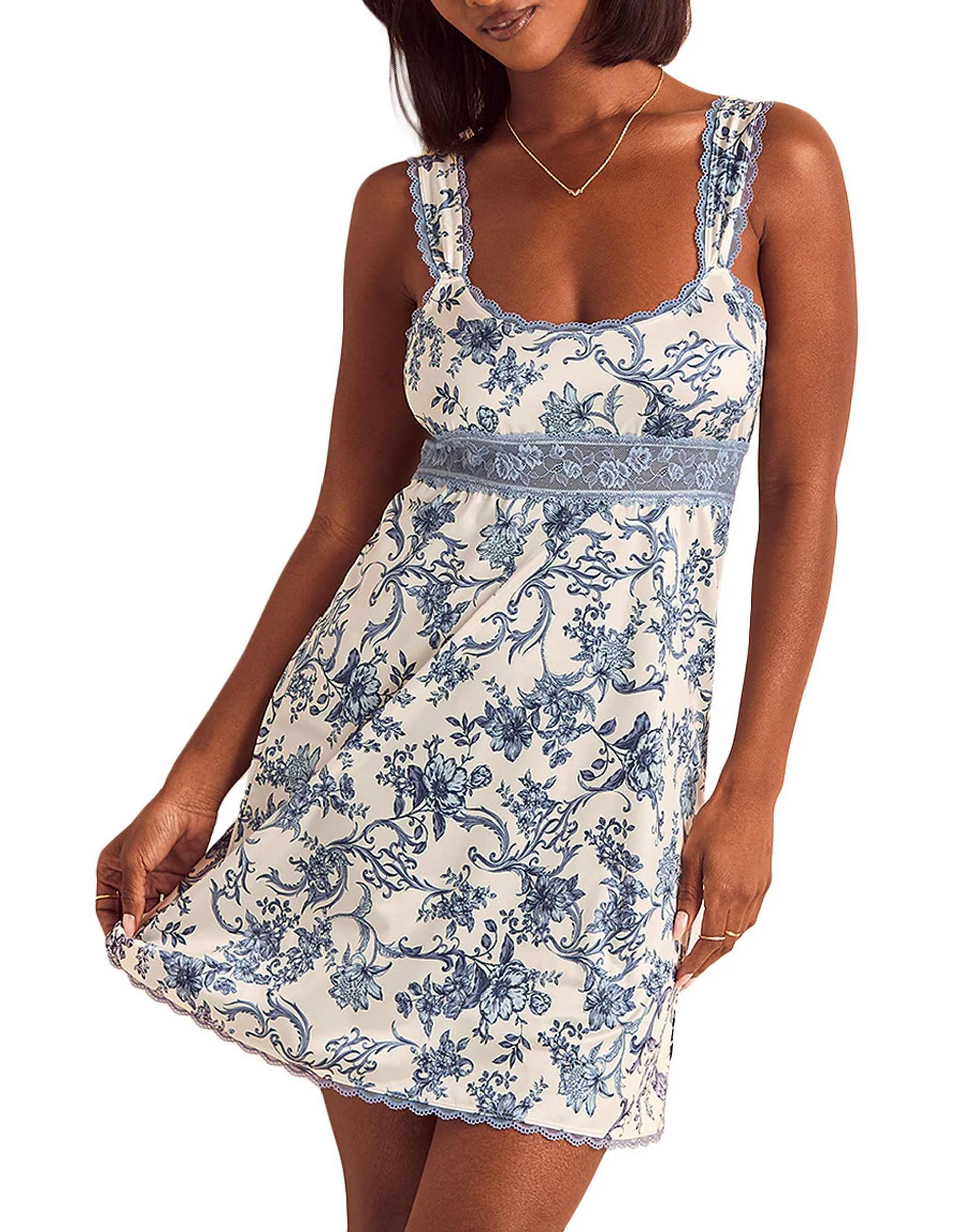 adore me patricia slip in novelty blue