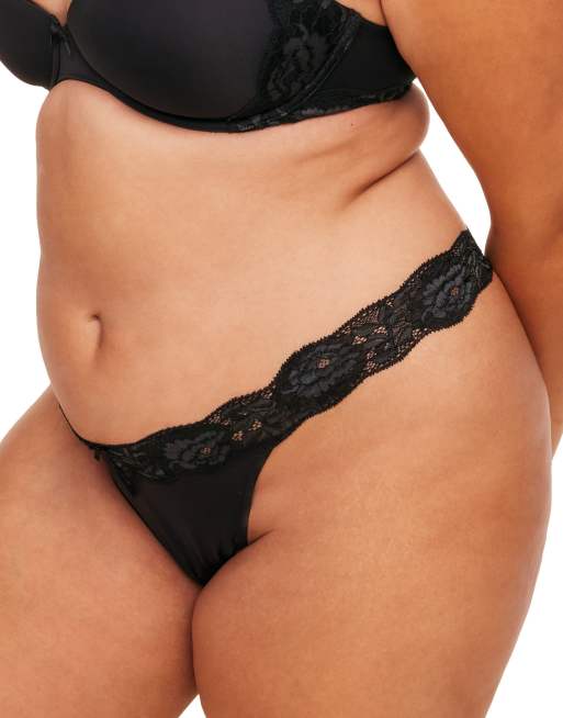 Adore Me Paxton thong panties in black