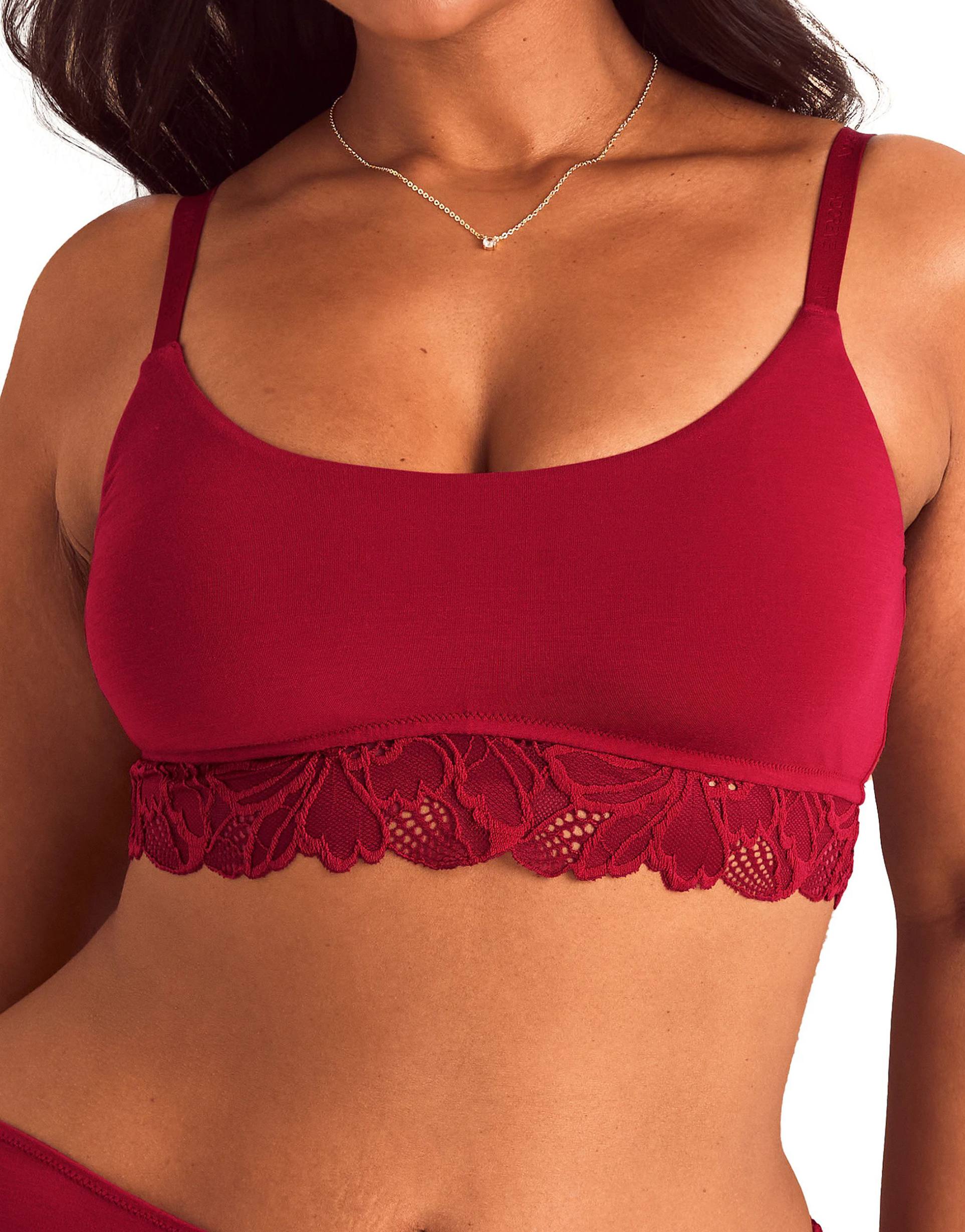 adore me shiloh contour bralette bra in dark red