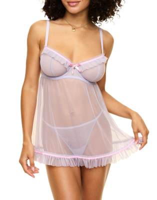 Adore Me Tayla Babydoll Lingerie In Purple