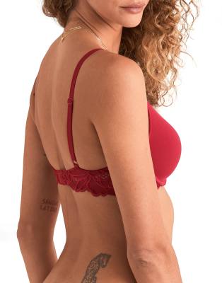 Adore Me Teagan Contour Full Coverage Bra In Red