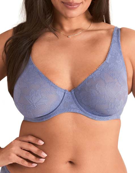 Adore Me Winona unlined full coverage bra in medium blue - view 1