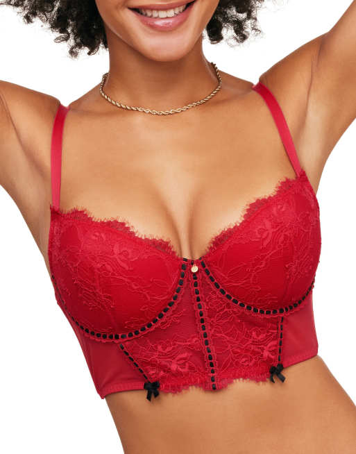 Adore Me Yara contour demi bra in dark red