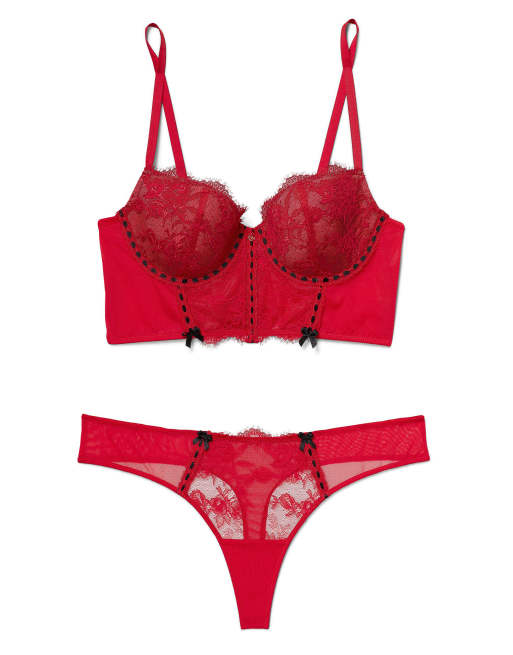Adore Me Yara set in dark red