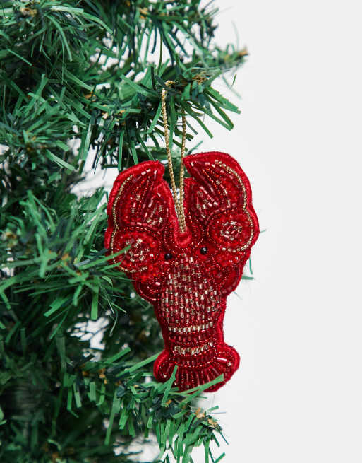 Adorno para árbol de Navidad rojo de langosta adornado de Accessorize, 3 de 3
