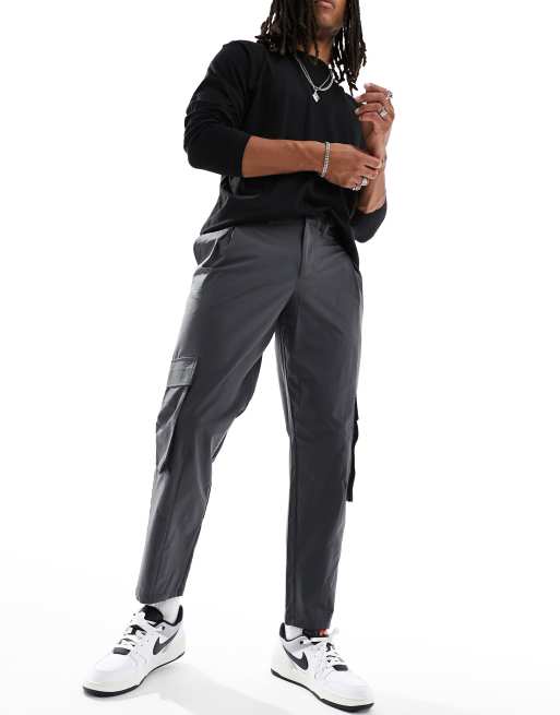 ADPT balloon fit cargo pants in gray 