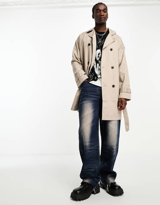 ADPT – Beige trenchcoat i oversize 