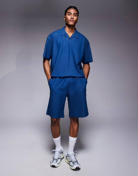 ADPT – Blå jeansshorts med textur - view 1