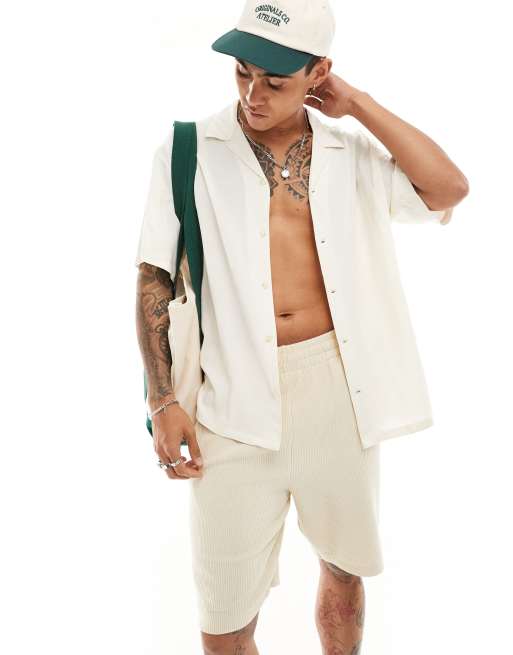 ADPT - Camicia oversize bianca con rever 