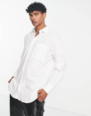 ADPT - Camicia oversize in popeline di cotone bianco - view 1