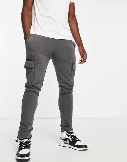 ADPT cargo trackies in washed grey 