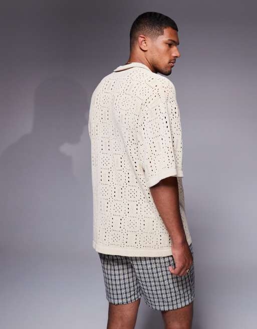 ADPT - Chemise en maille crochetée - Crème, 3 de 4