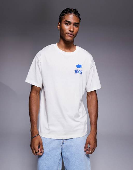 ADPT - Cremefarvet og oversized T-shirt med "Soul"-print på ryggen, 3 af 5