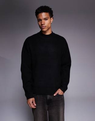 ADPT ADPT crew neck knit jumper in black