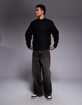 Adpt Crew Neck Knit Sweater In Black