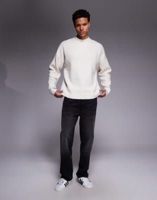 Adpt Crew Neck Knit Sweater In White