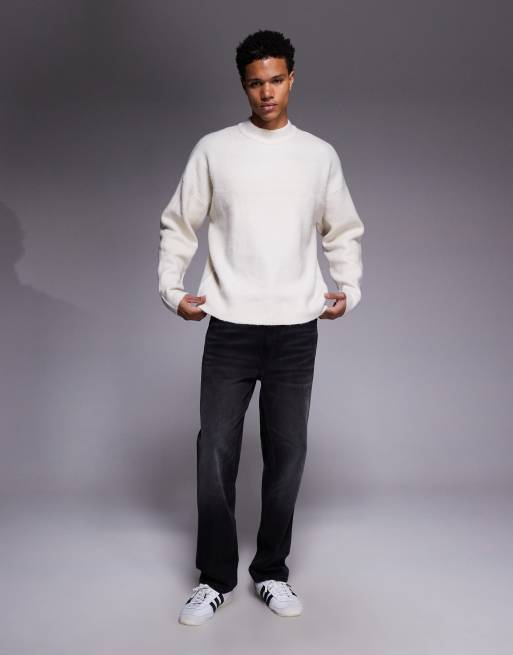 ADPT crew neck knit sweater in cream, 2 of 5