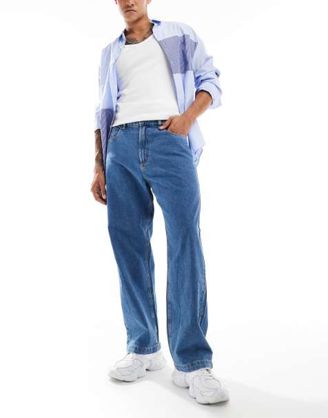 ADPT - Ekstraposede jeans i mellemvasket blå - view 1