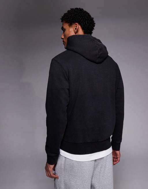 ADPT - Felpa con cappuccio oversize nero slavato con logo a stella, 3 di 5
