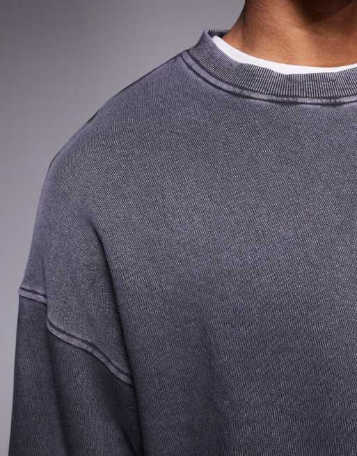 ADPT - Felpa oversize grigio slavato, 5 di 5