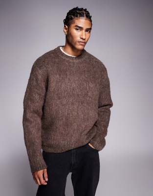 ADPT ADPT fluffy knit jumper in brown