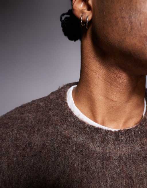 ADPT fluffy knit sweater in brown