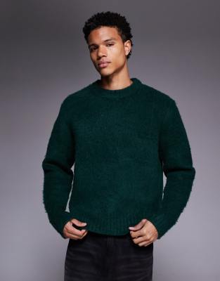 ADPT ADPT fluffy knit jumper in dark green
