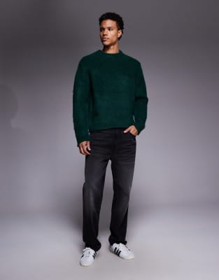 Adpt Fluffy Knit Sweater In Green