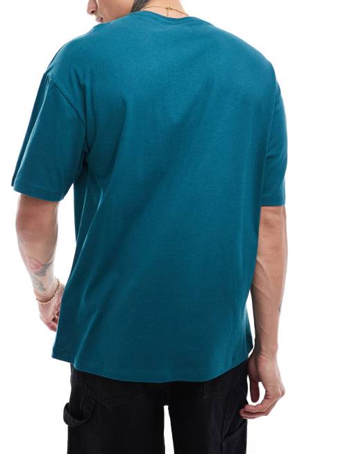 ADPT – Grön t-shirt i oversize med fotbollsinspirerat tryck på bröstet, 2 av 4