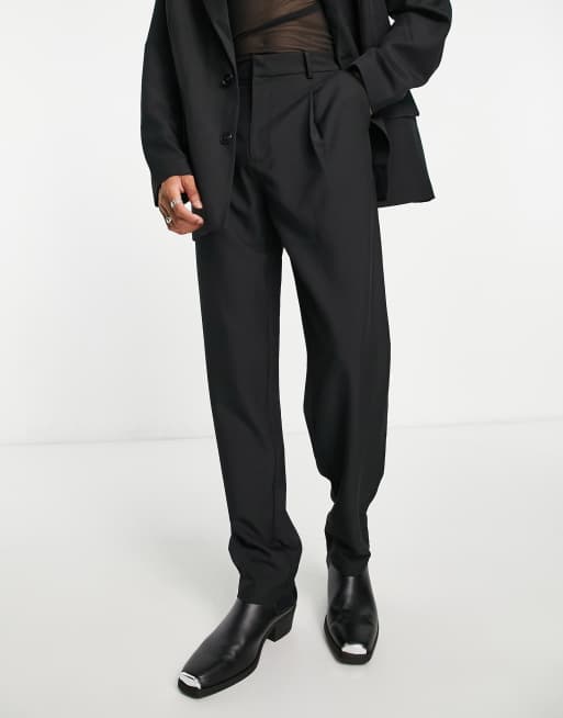 Tall Men's Black Suit Trousers