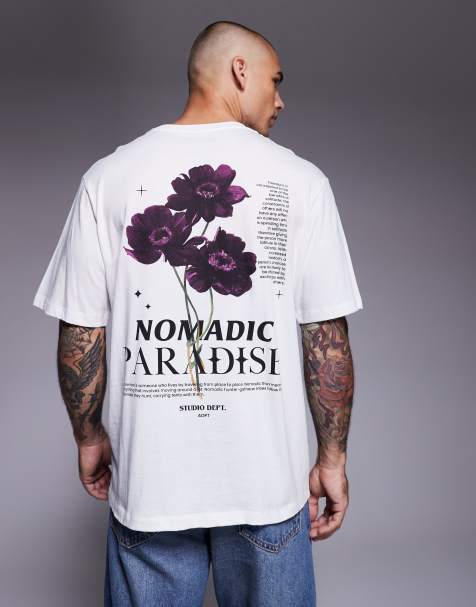 ADPT - Hvid og oversized T-shirt med print på ryggen - view 1