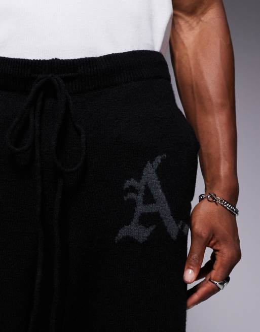 ADPT - Joggers ampi neri in maglia, 4 di 5