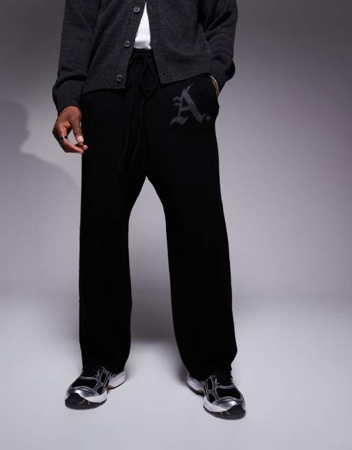 ADPT - Joggers ampi neri in maglia, 5 di 5