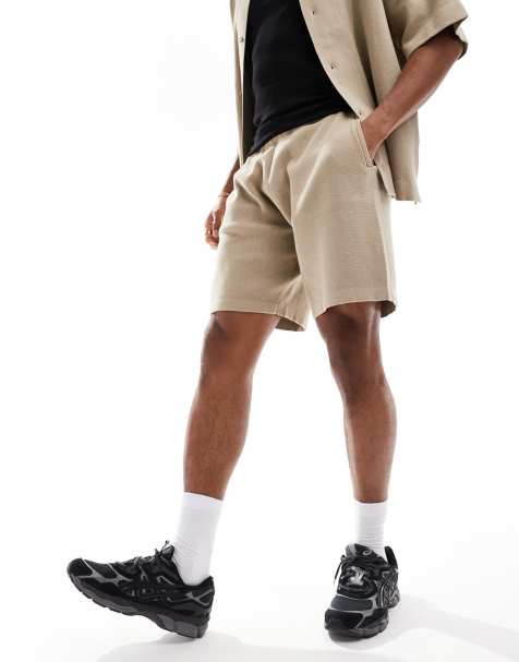 ADPT knit shorts in beige - part of a set - view 1