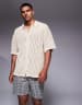 ADPT knit crochet shirt in cream